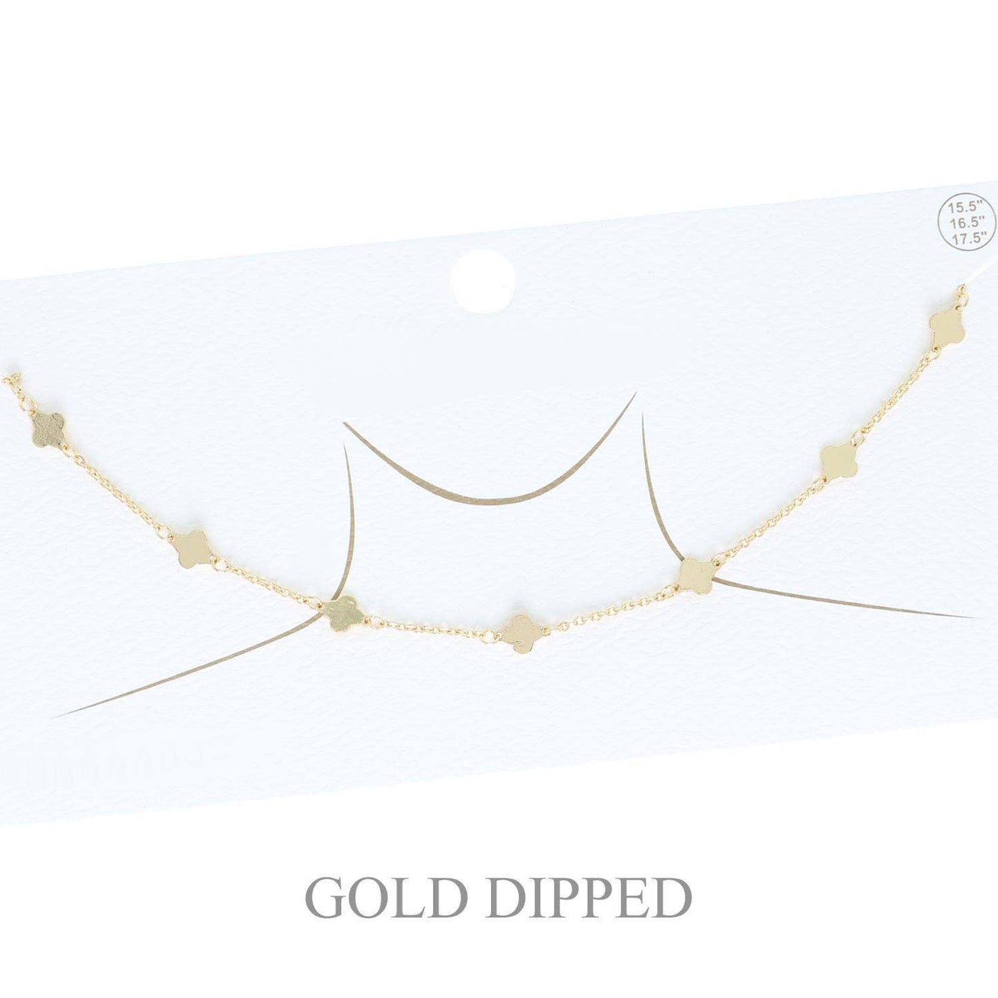 Gold Plated Multi Quatrefoil Charm Link Necklace