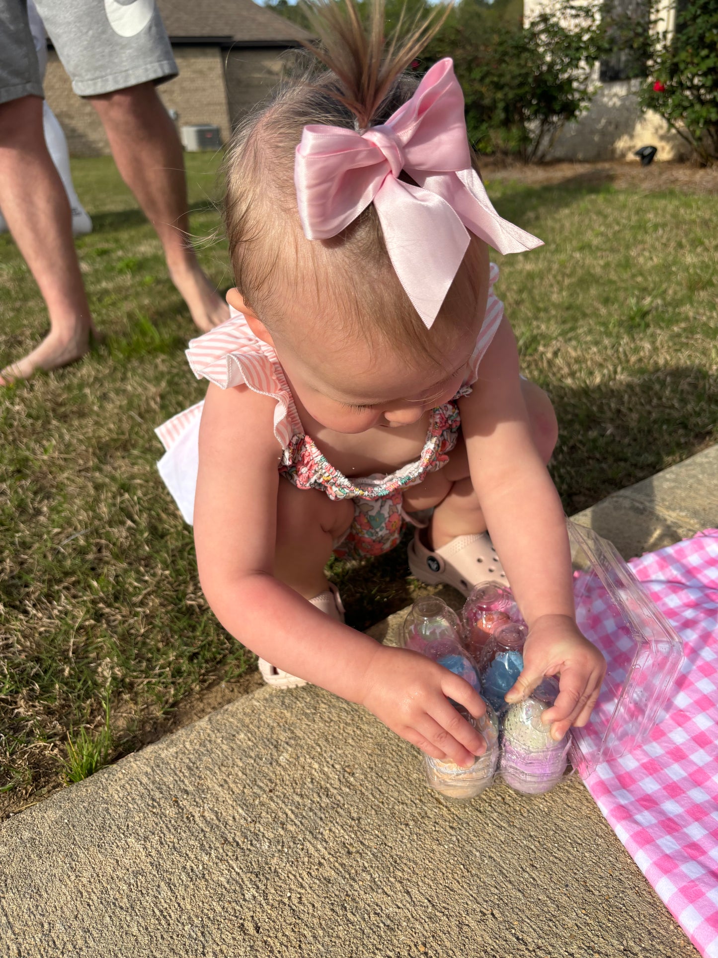 3 pack of satin bows on clear elastics