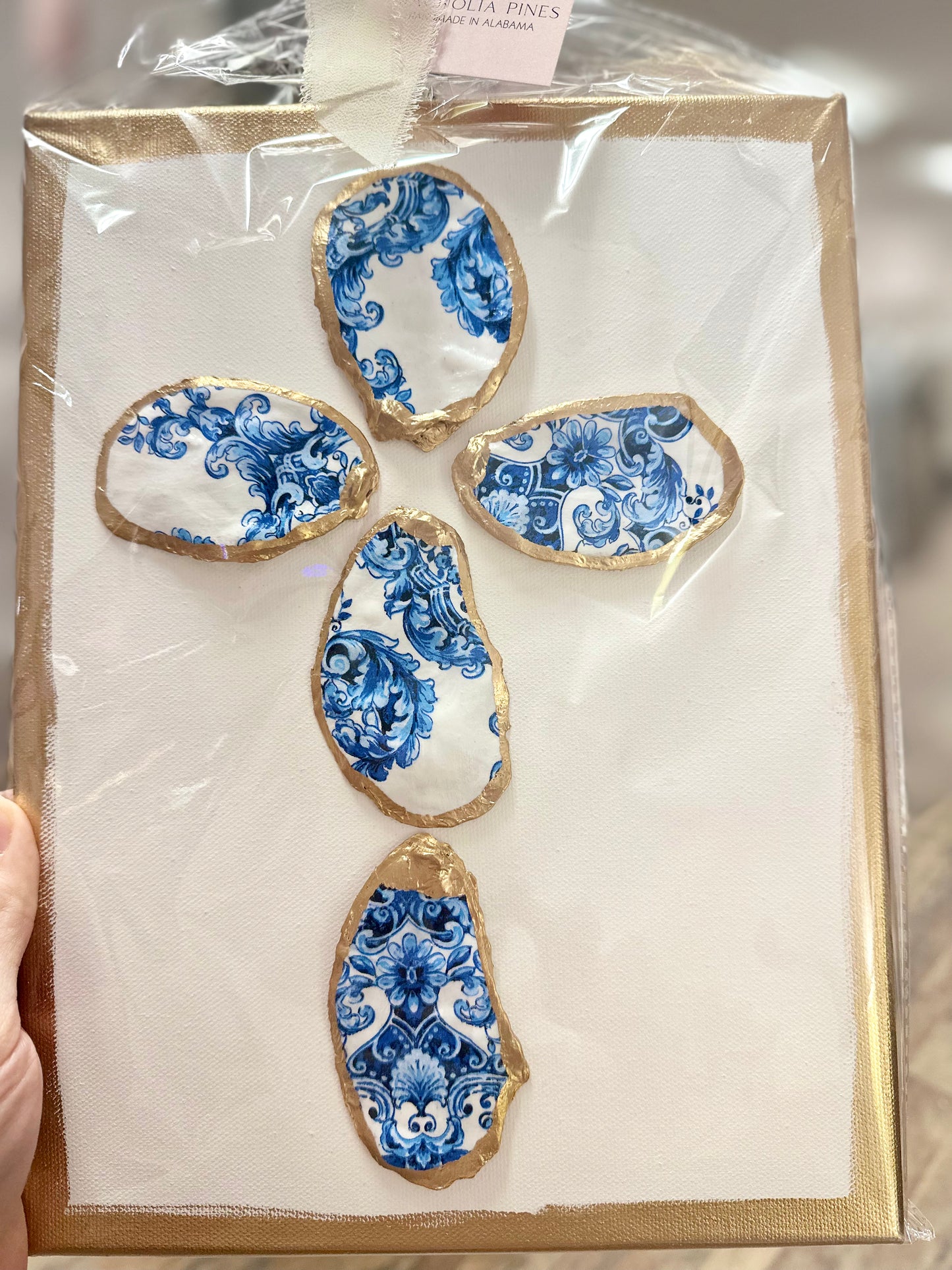 Oyster Shell Crosses on Canvas