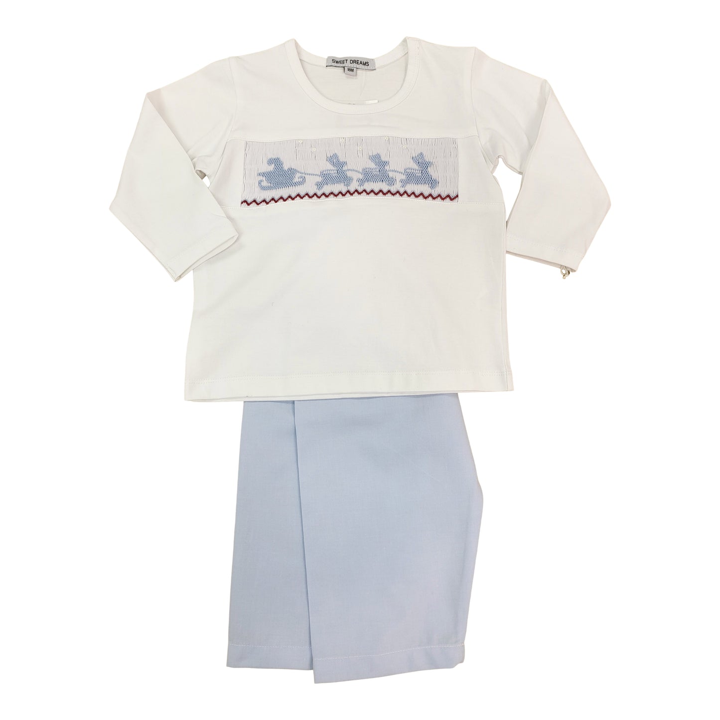 Santa Sleigh Smocked Pant Set