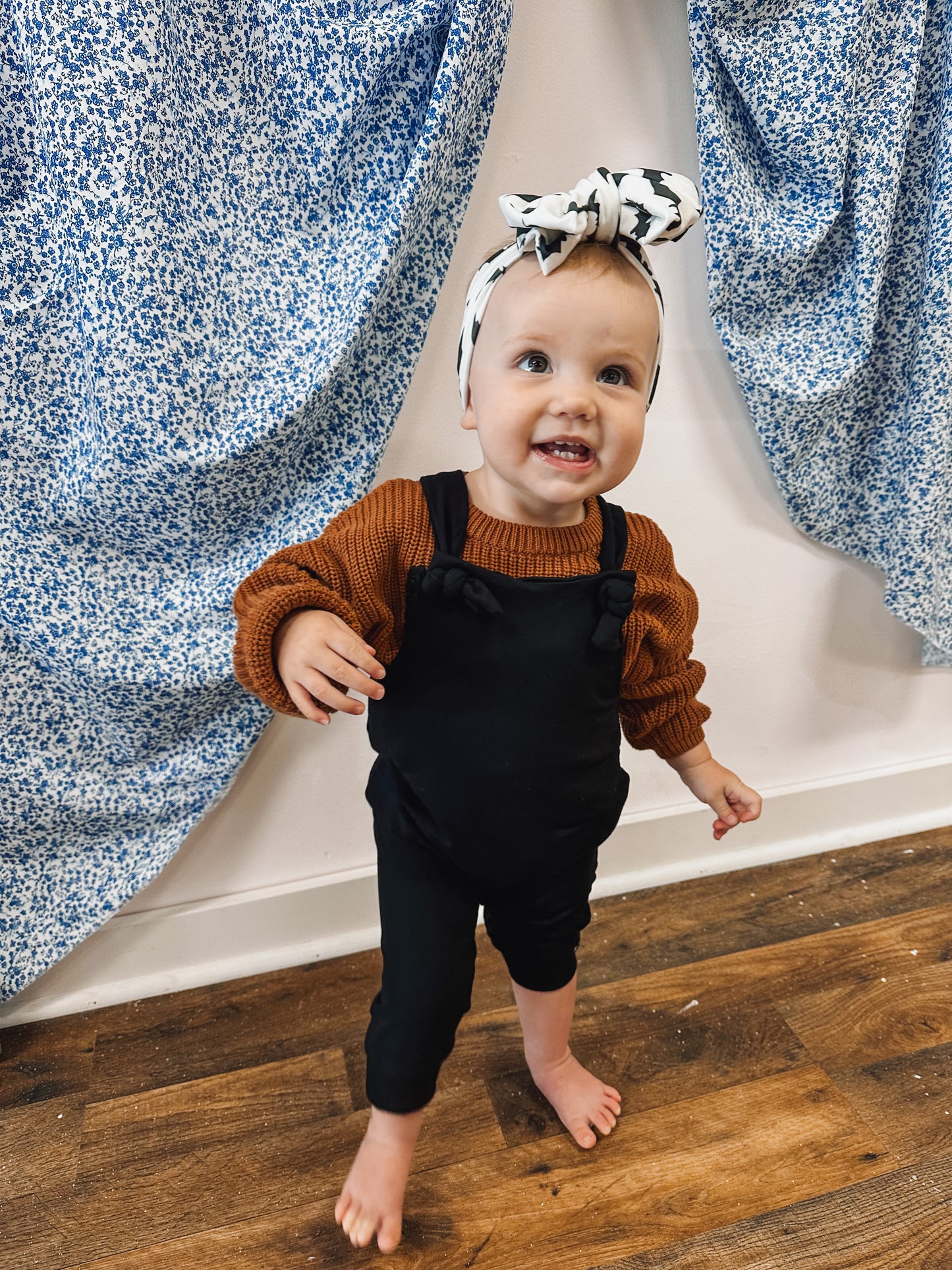 Black Bamboo Knotted Overalls