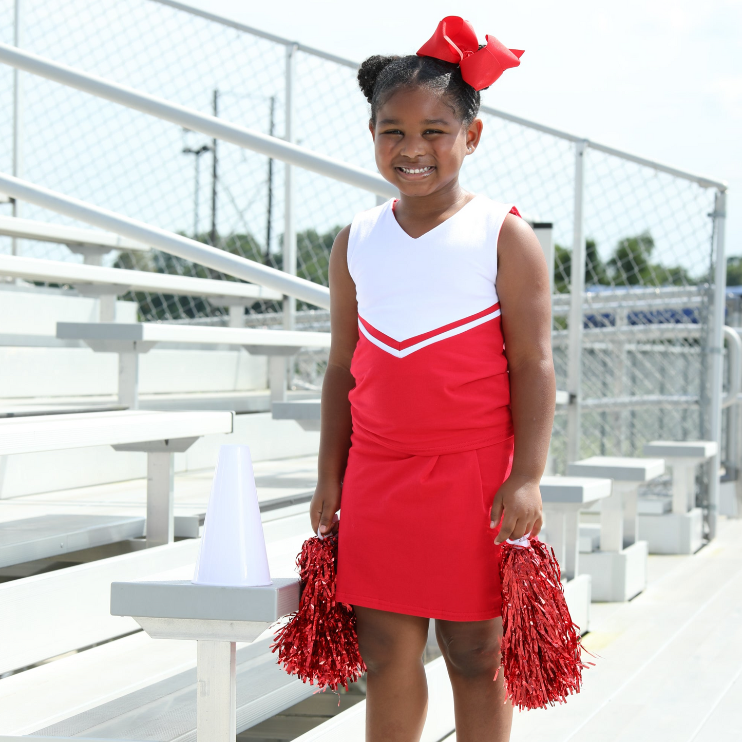 Cheer Uniform Skort Set- Red/White