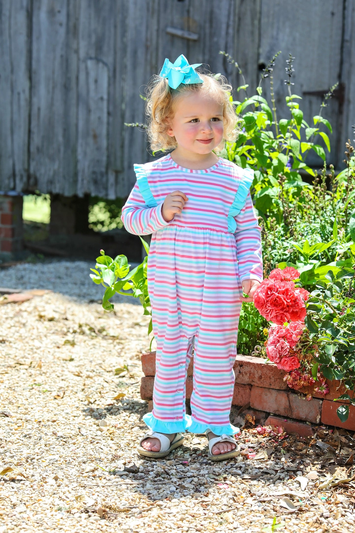 Evie Romper- Candy Stripe
