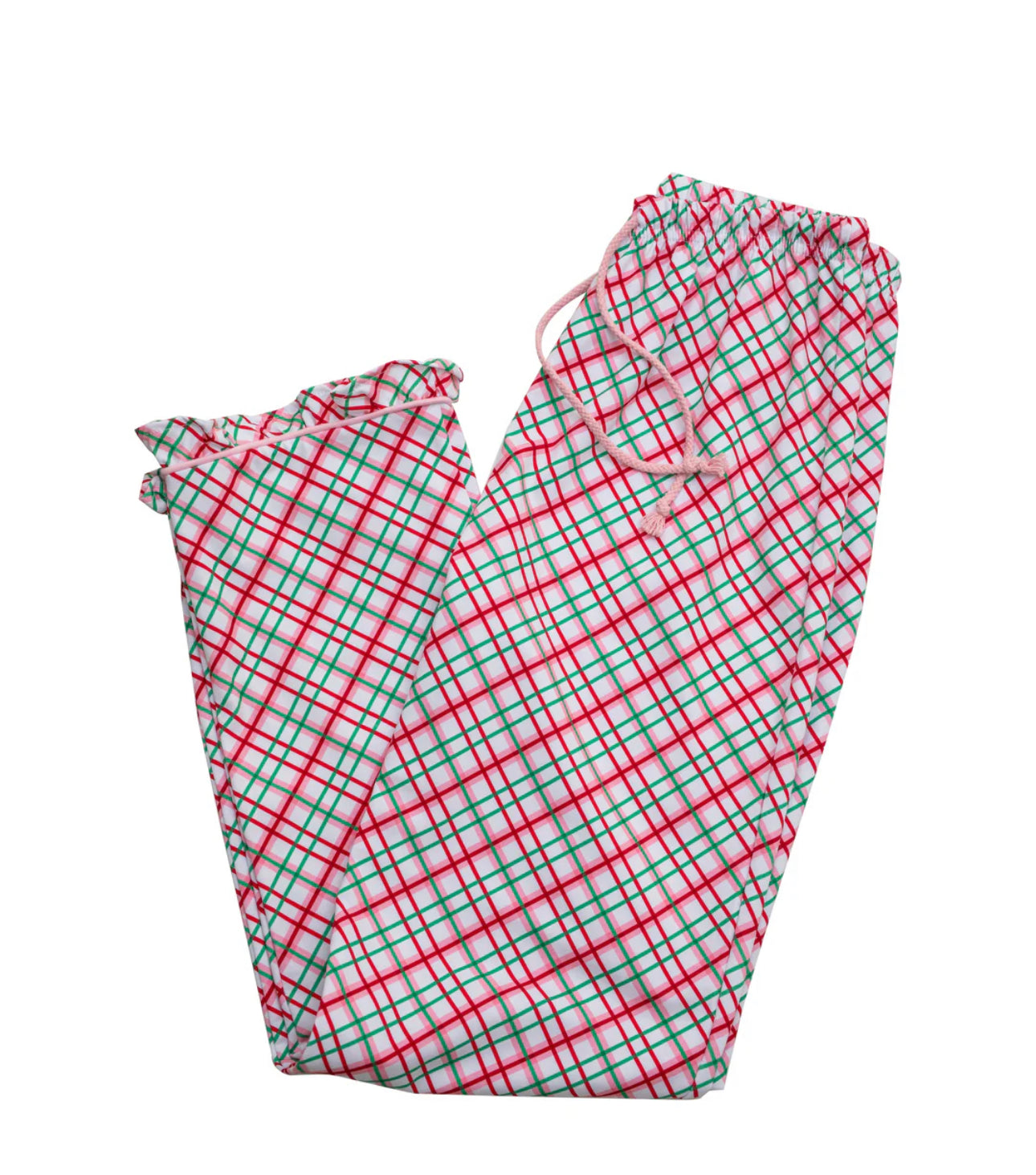Merry & Bright Christmas Plaid Ruffle Pants - Women's