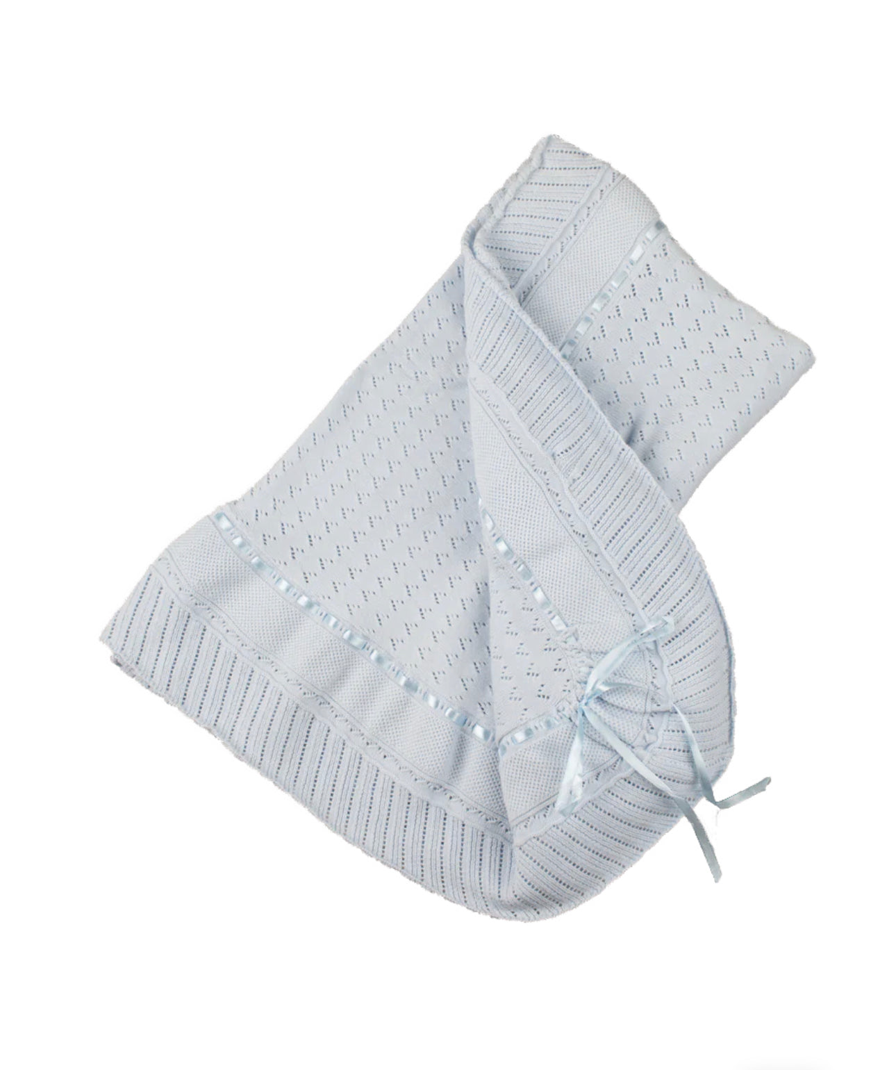 Pointelle Knit Ruffle Blanket