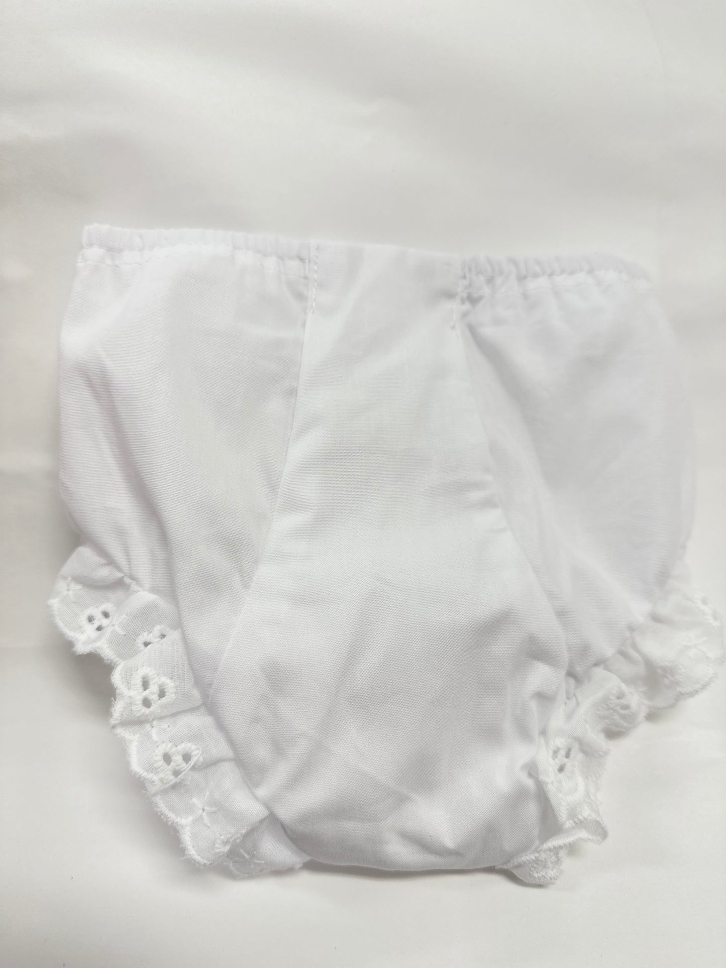 Eyelet trim Double Seated Diaper Cover/Bloomers