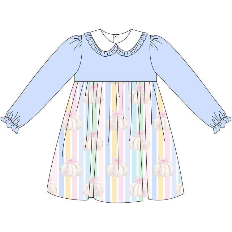 Rainbow pastel pumpkins dress