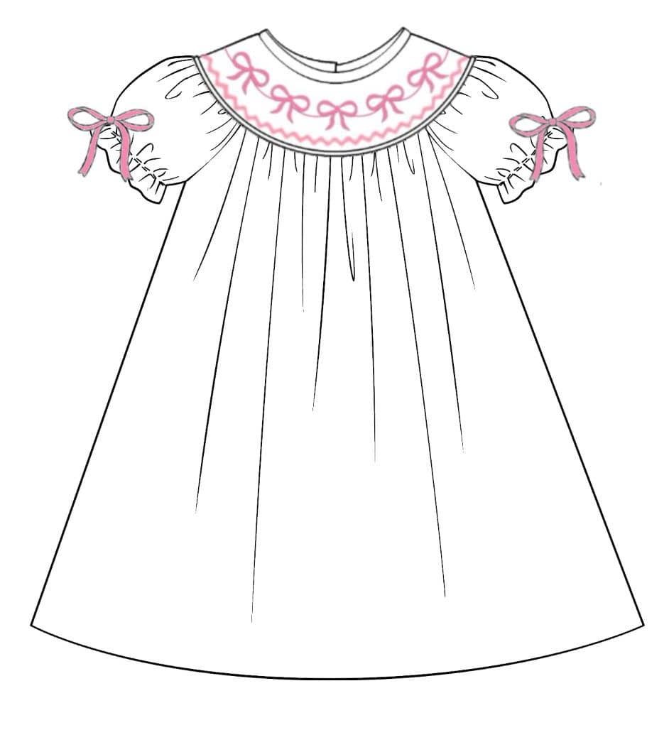 PREORDER: Hand Smocked Bows Dress (end of Sept)