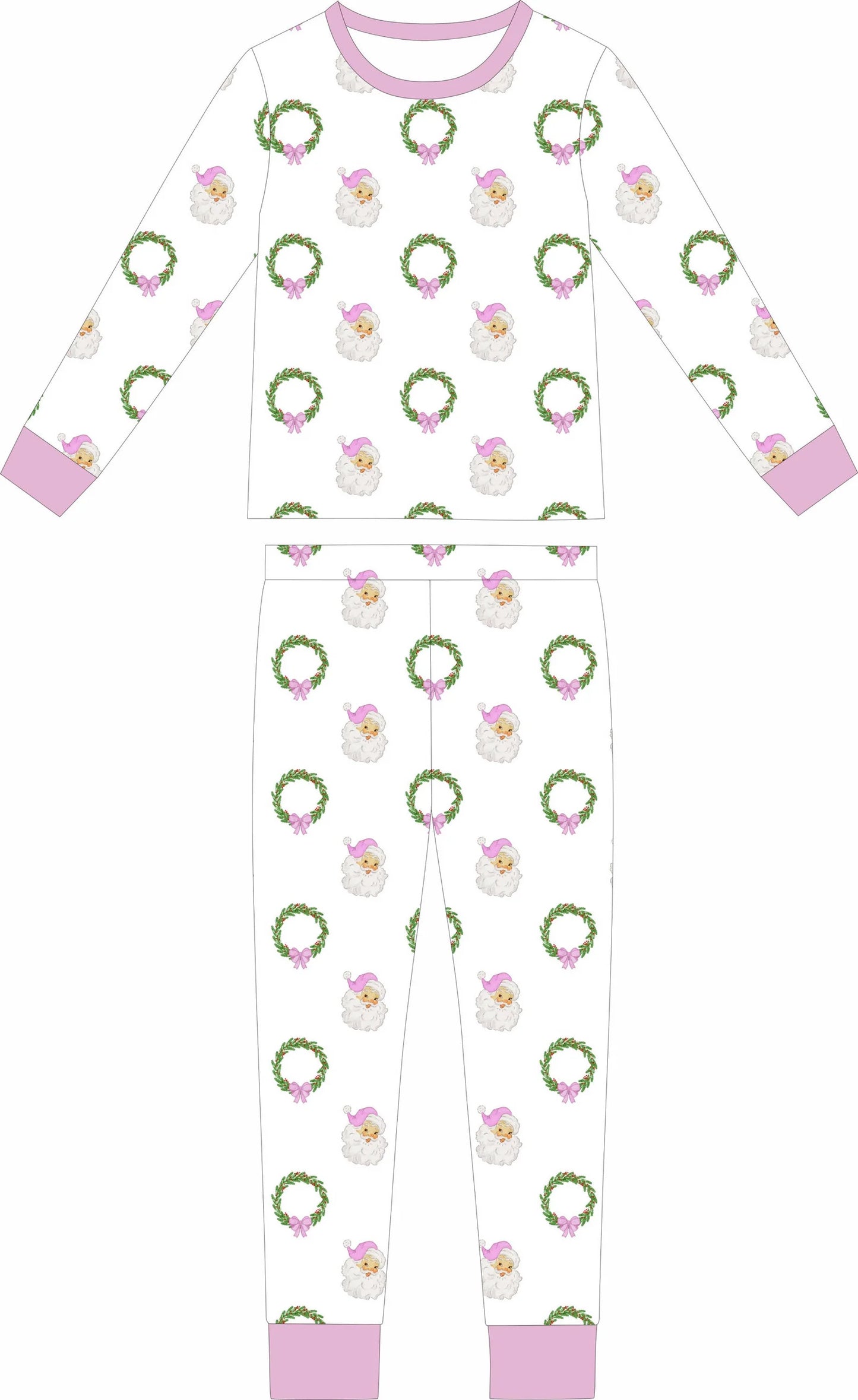 PRE ORDER: Santa & Bows Christmas Bamboo 2pc Set (Oct)