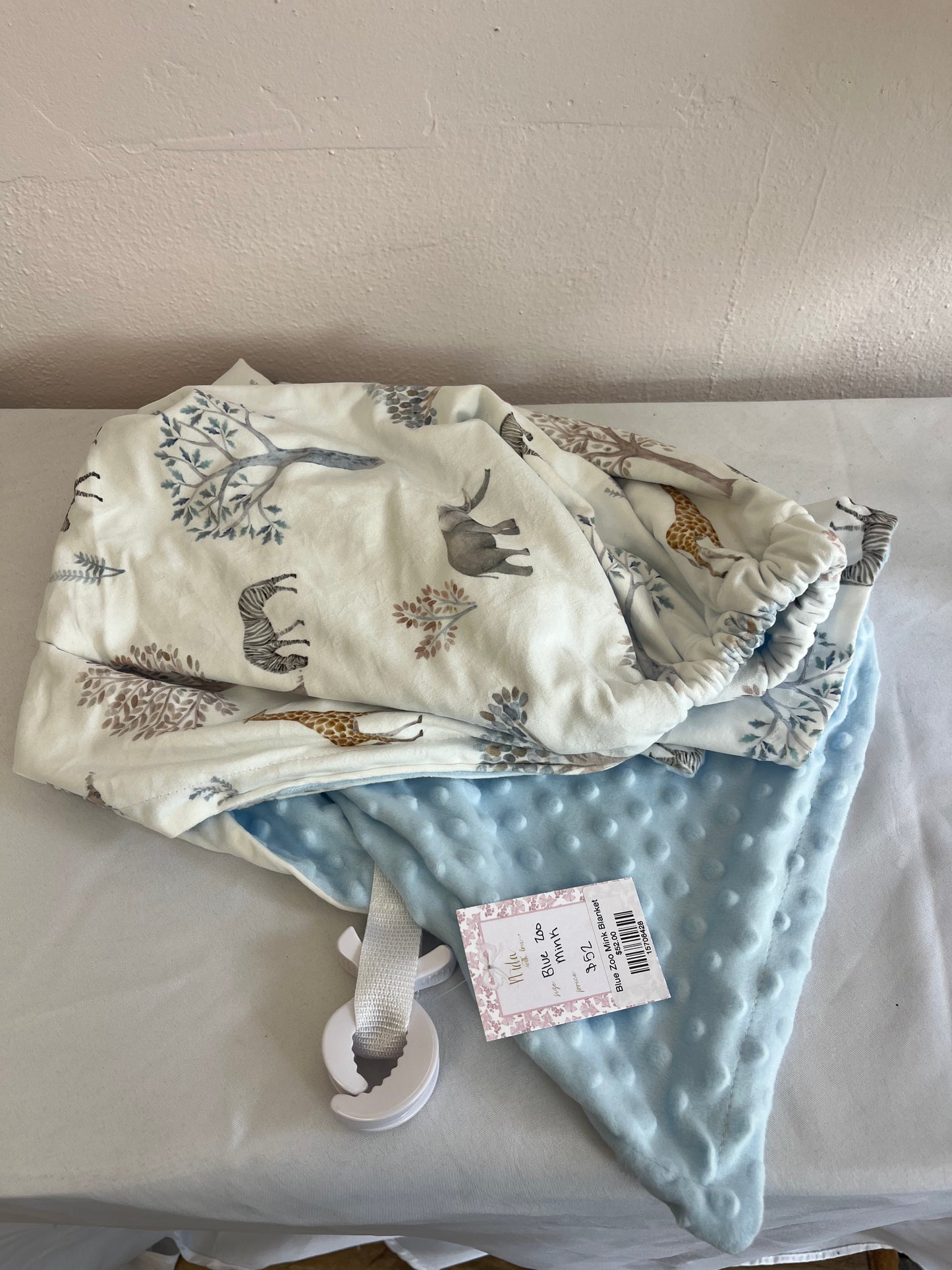 Briggham Blanket: Blue Zoo Mink Blanket