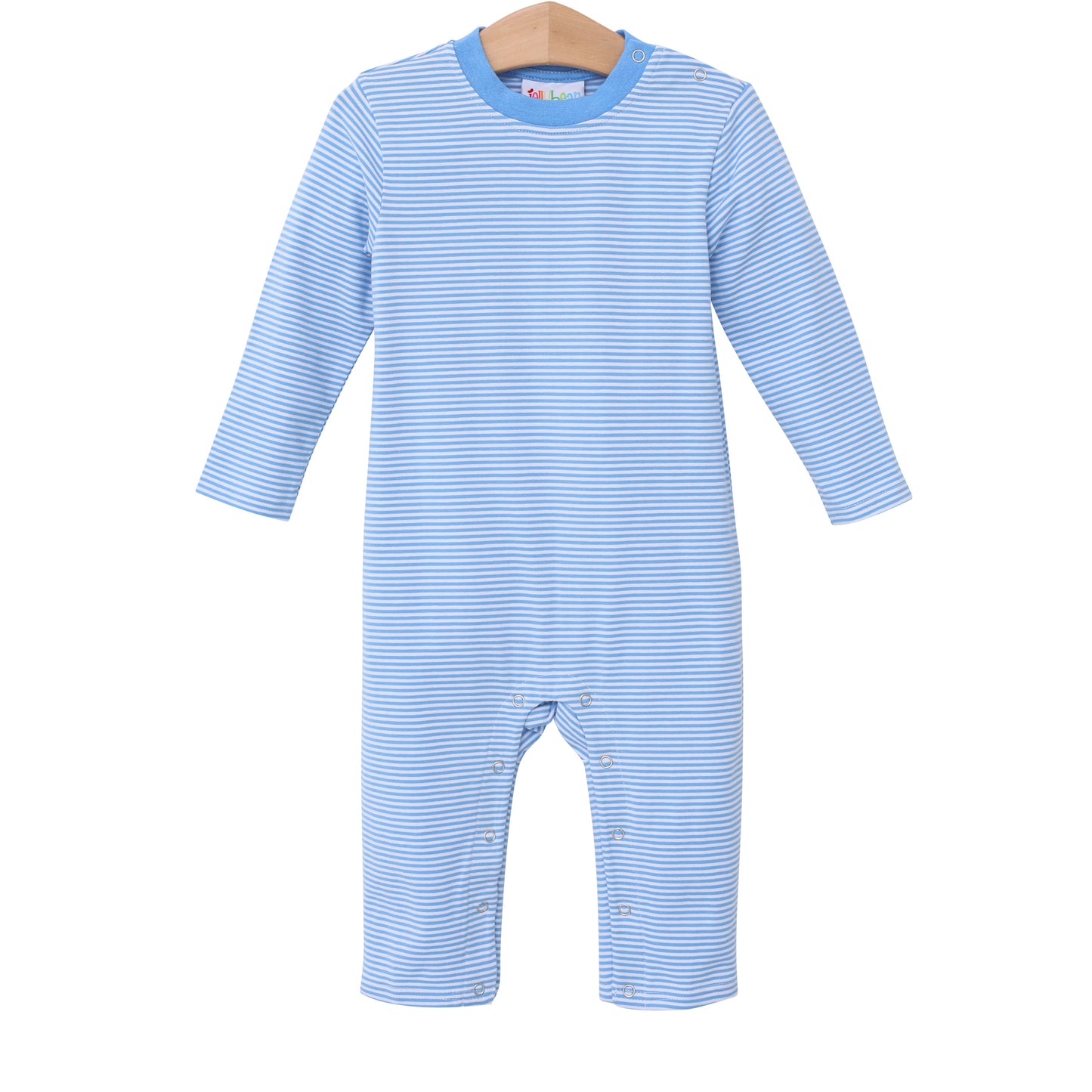James LS Romper- Cornflower Blue Stripe