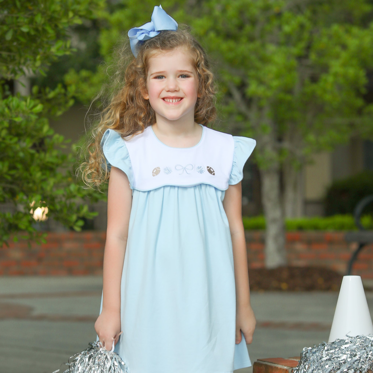 Team Spirit Scallop Bubble/Dress- Light Blue