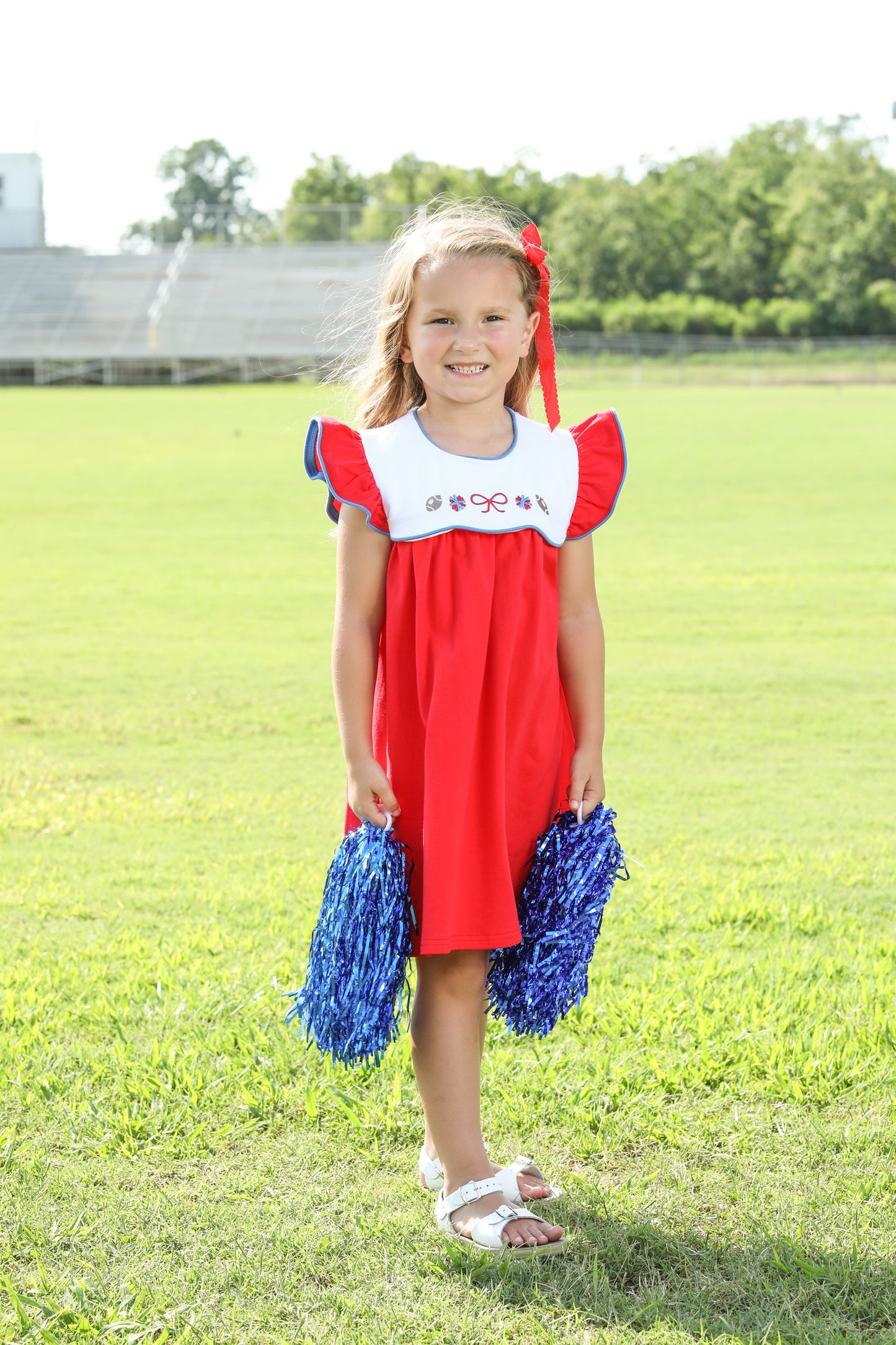 Team Spirit Scallop Bubble/Dress- Red/Blue