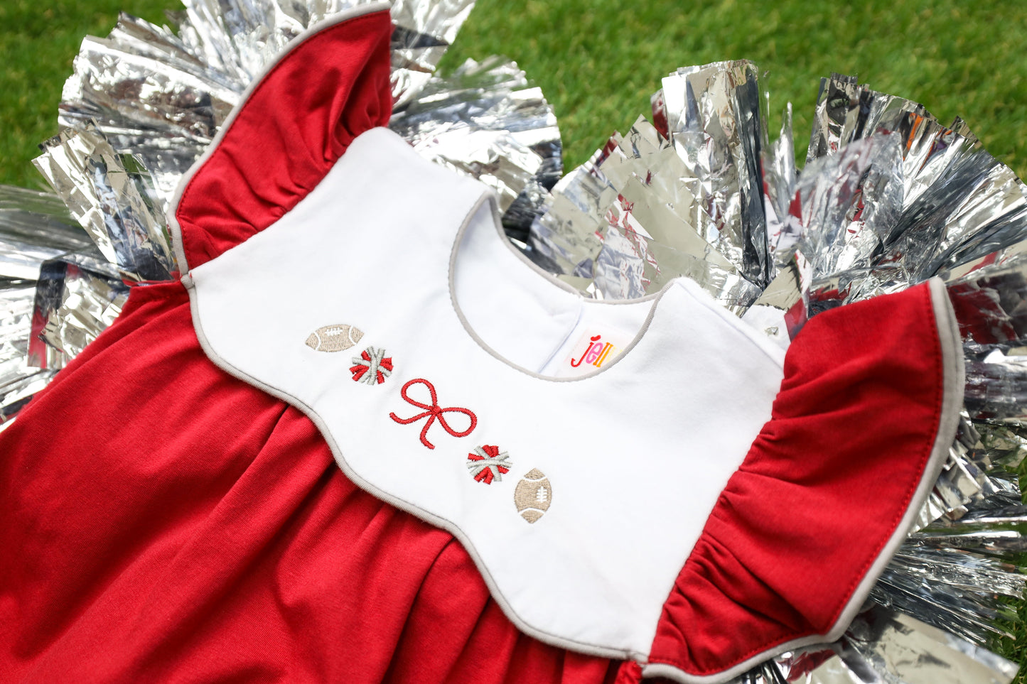 Team Spirit Scallop Bubble/Dress- Crimson