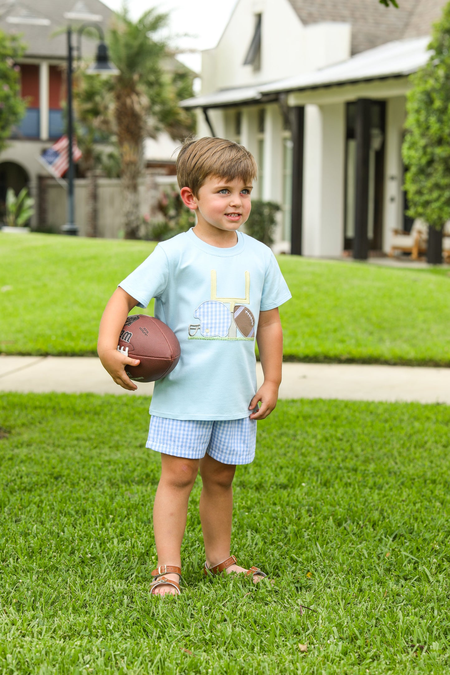 Touch Down Tee- Light Blue