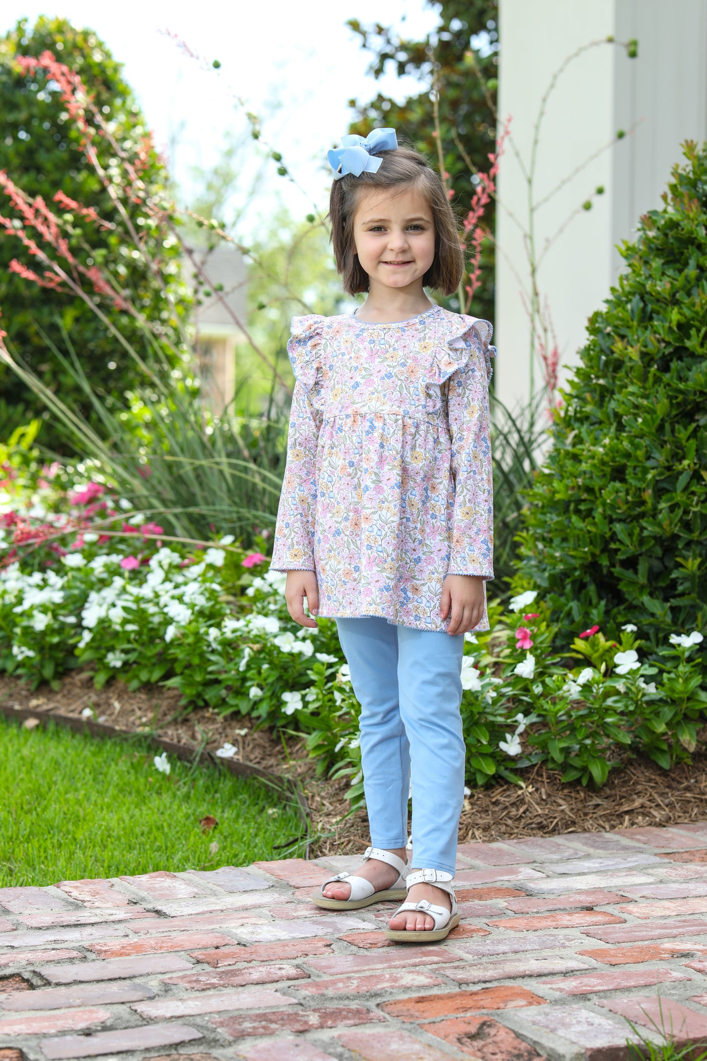 Vintage Floral Ruffle Pants Set