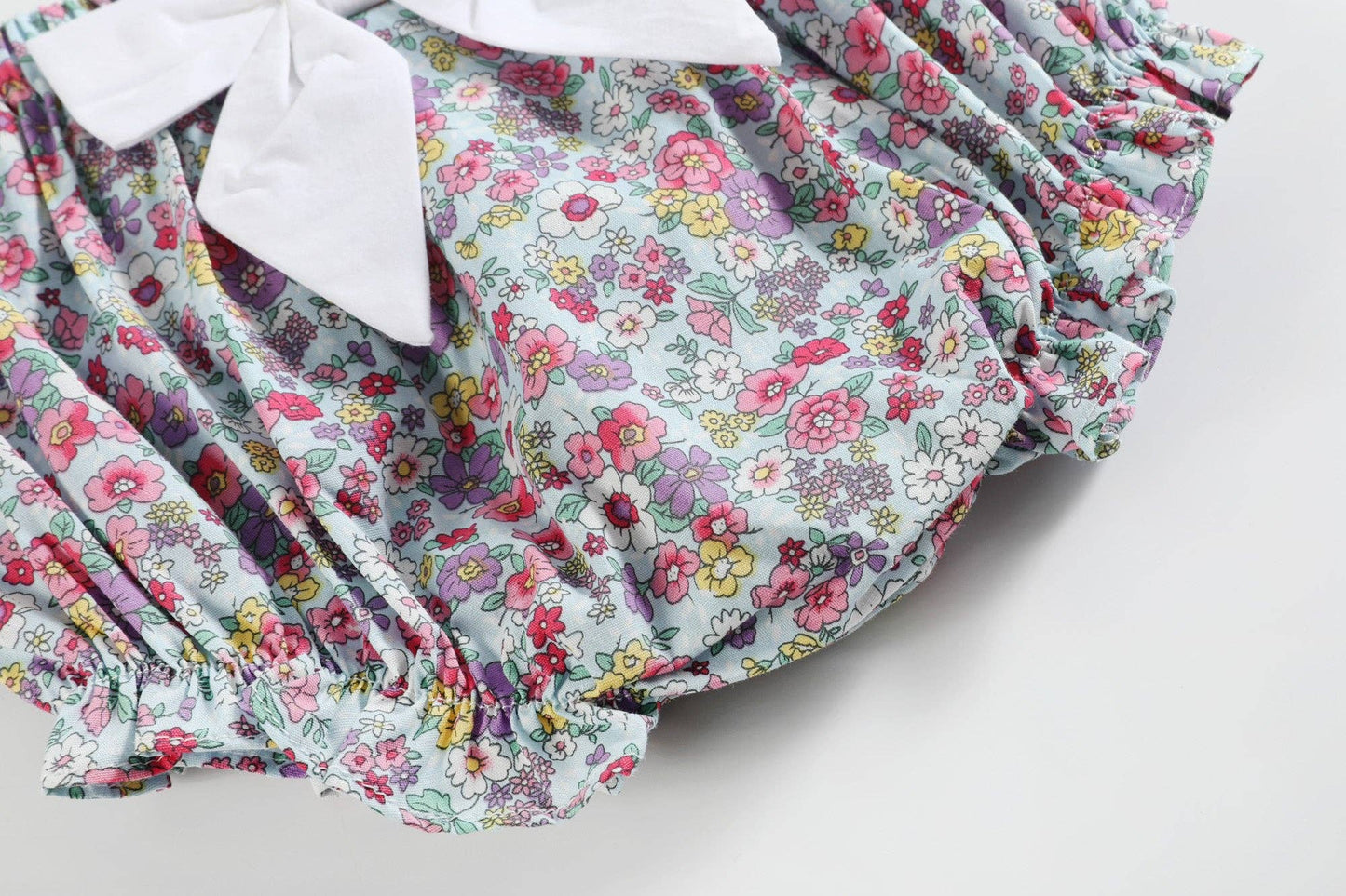 Blue Floral Print Swing Top and Bloomer Set