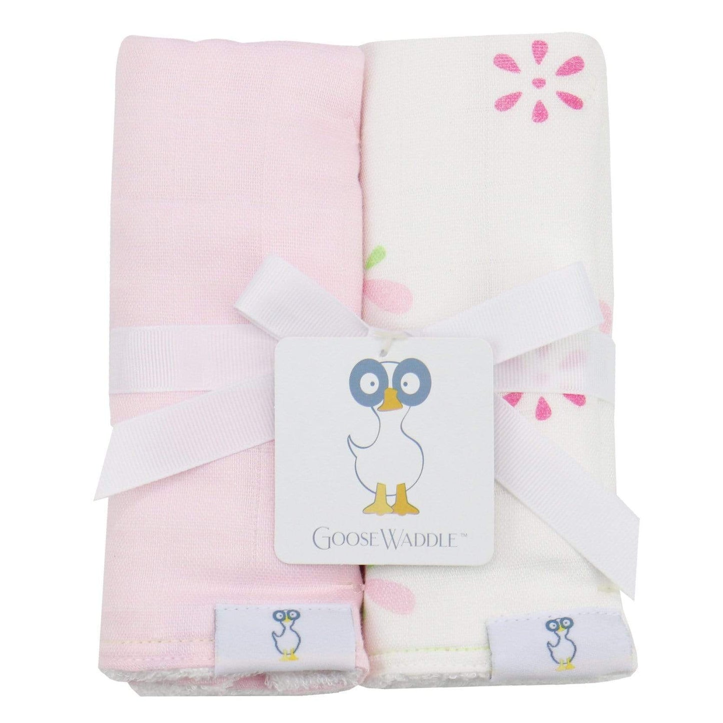 Flowers and Pink 2 PK Muslin & Terry Cloth Burp Cloth