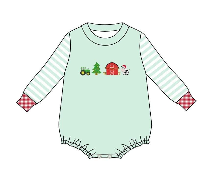 French knot Christmas farm boy bubble
