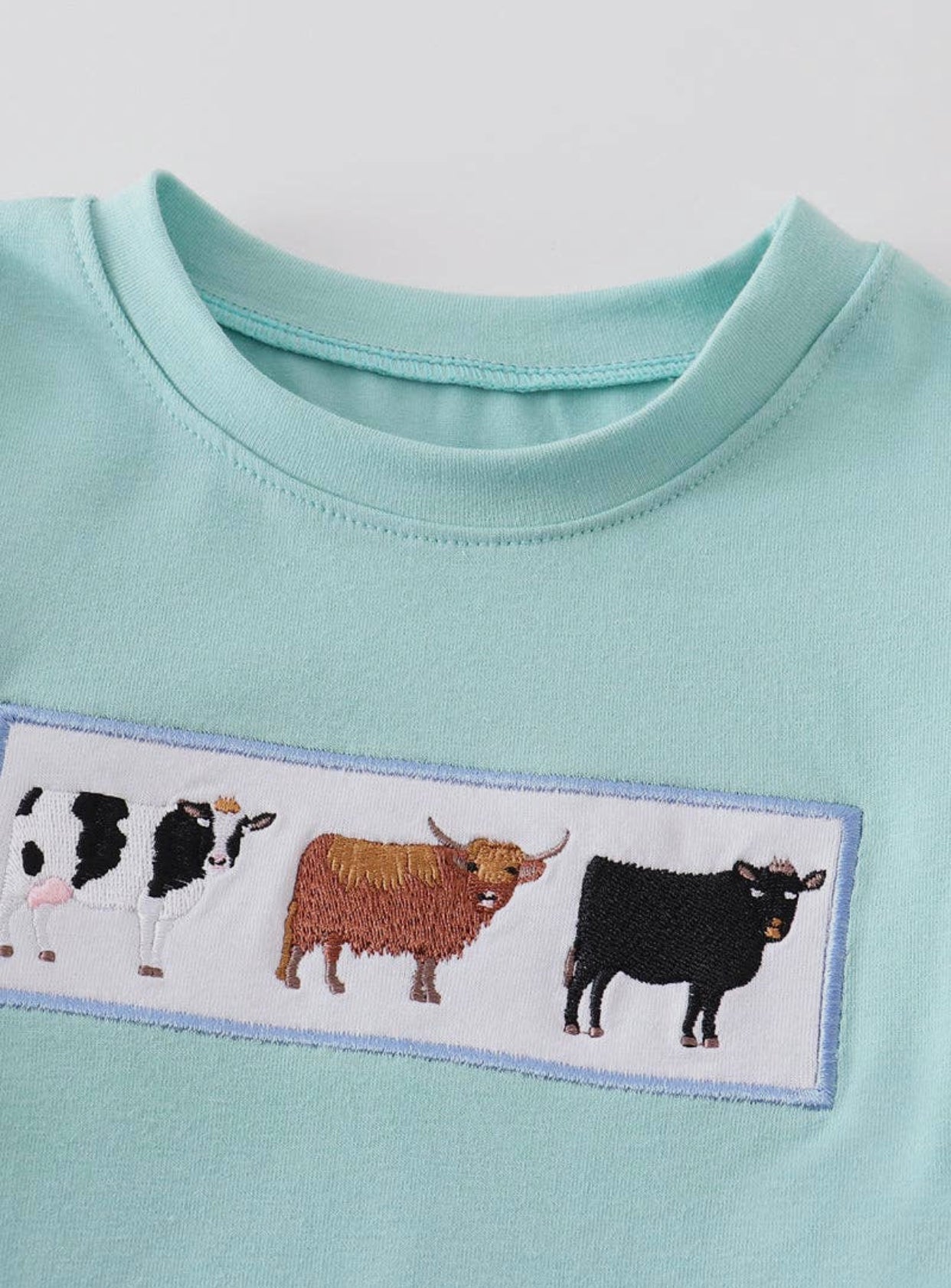 Cow embroidered top