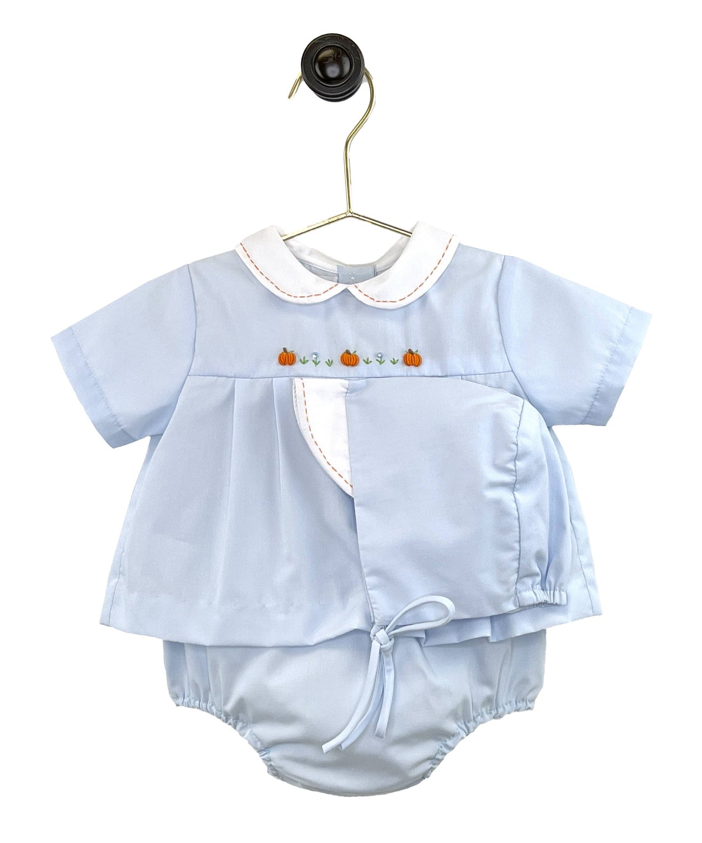 Pumpkin Embroidered Diaper Set