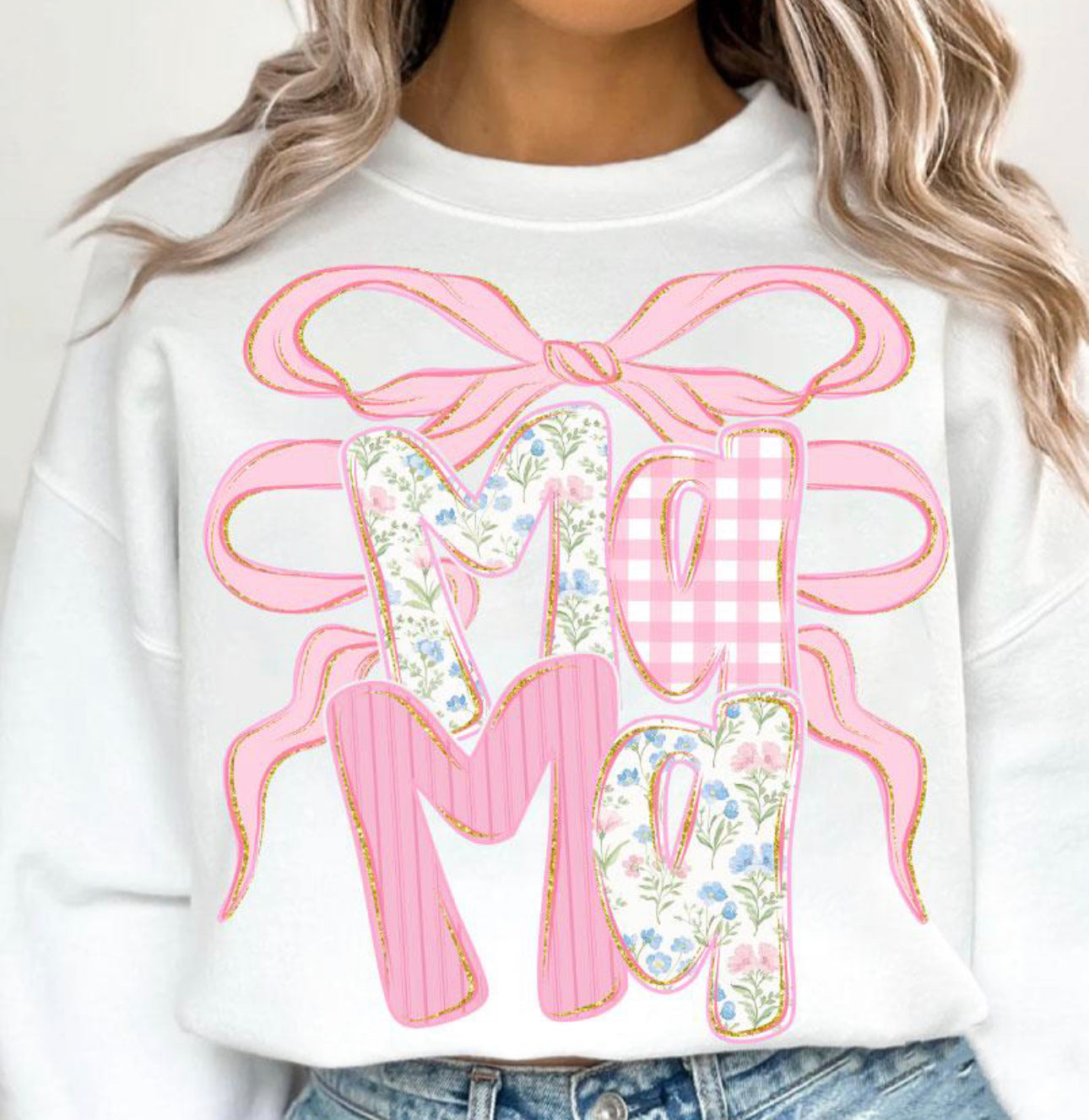 MAMA BLUE TOP BOW TEE