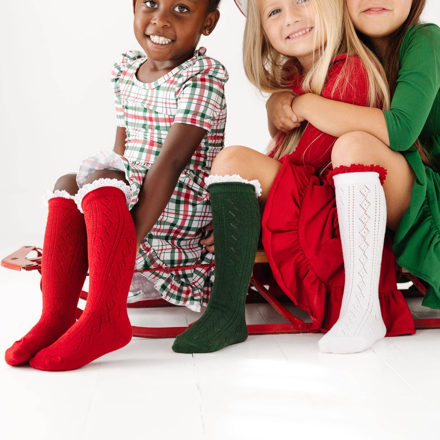 Fancy Christmas Knee High Socks 3-Pack