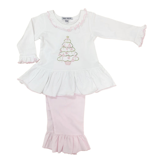 Sweet Dreams Pink Emb Tree Pant Set