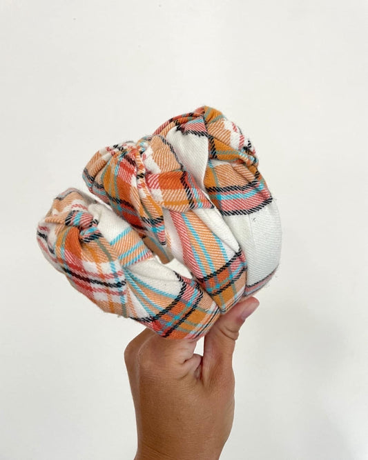 Cozy Plaid Knotted Headband