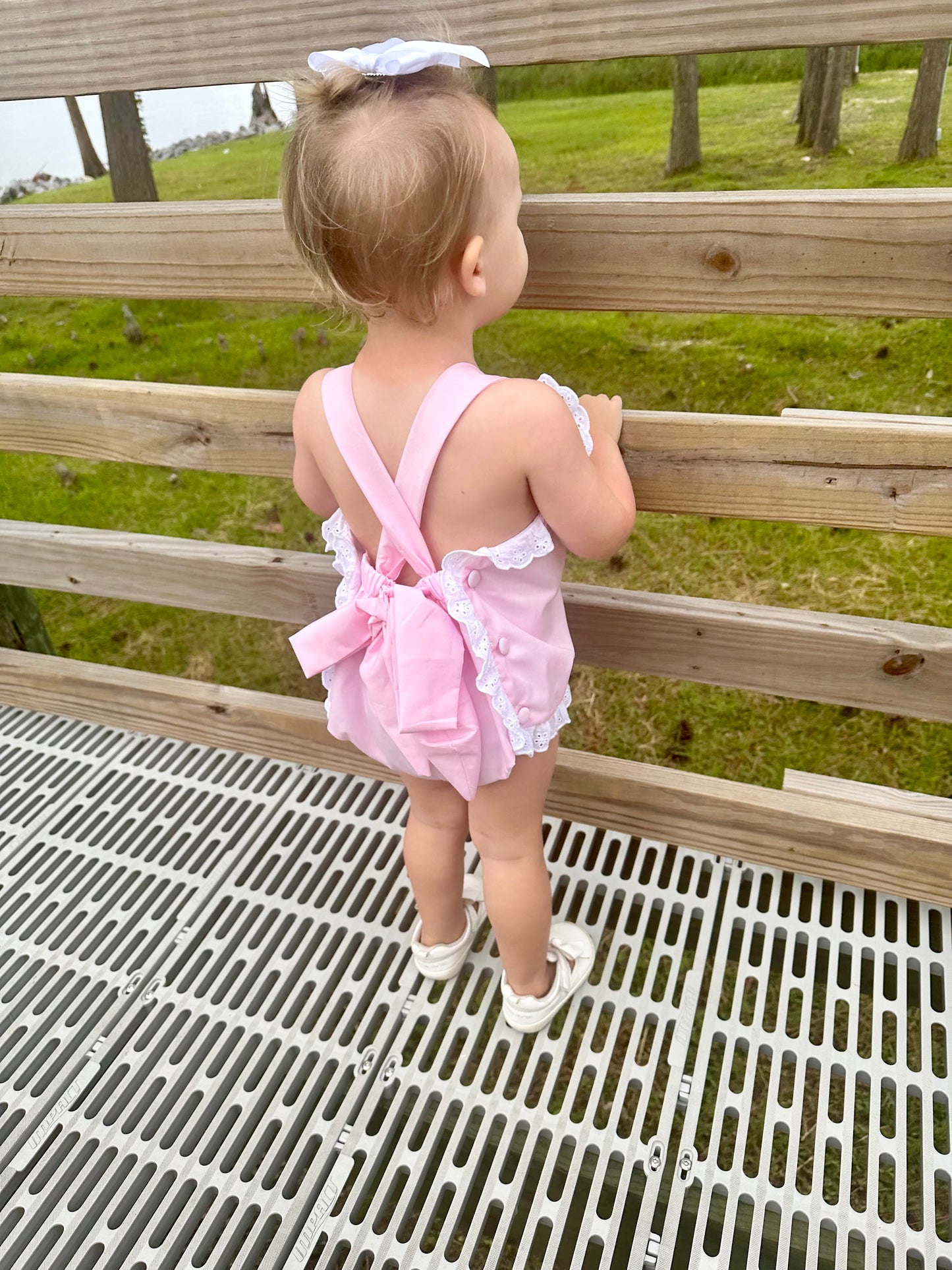 Hampton Pink and White Sunsuit