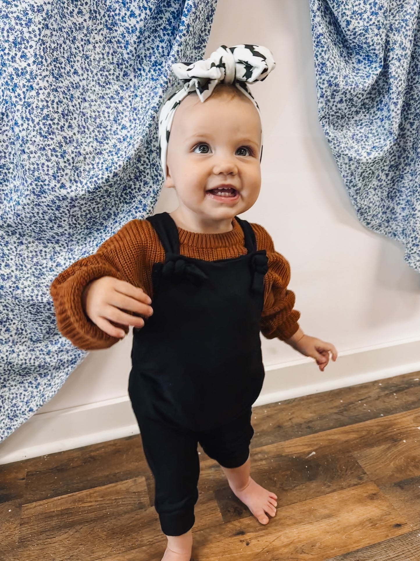 Black Bamboo Knotted Overalls