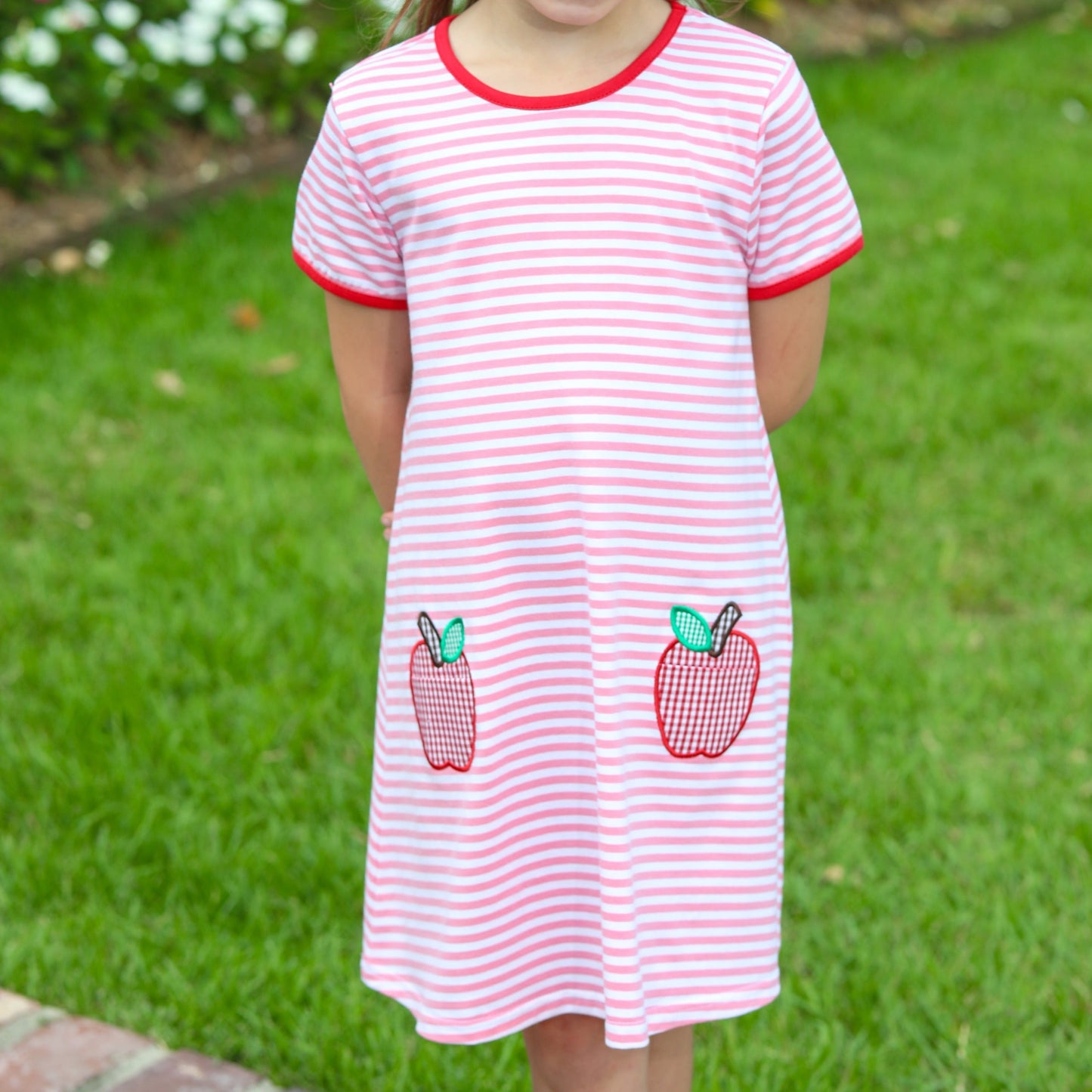 Apple Pocket Applique Dress