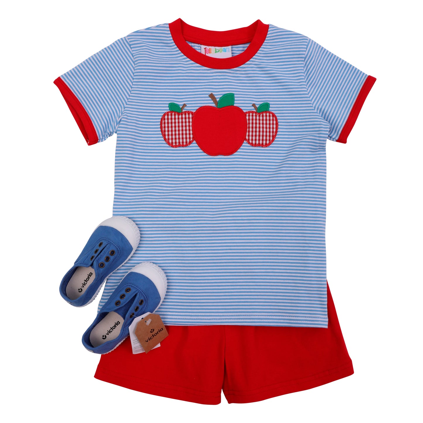 Apple Trio Applique Short Set