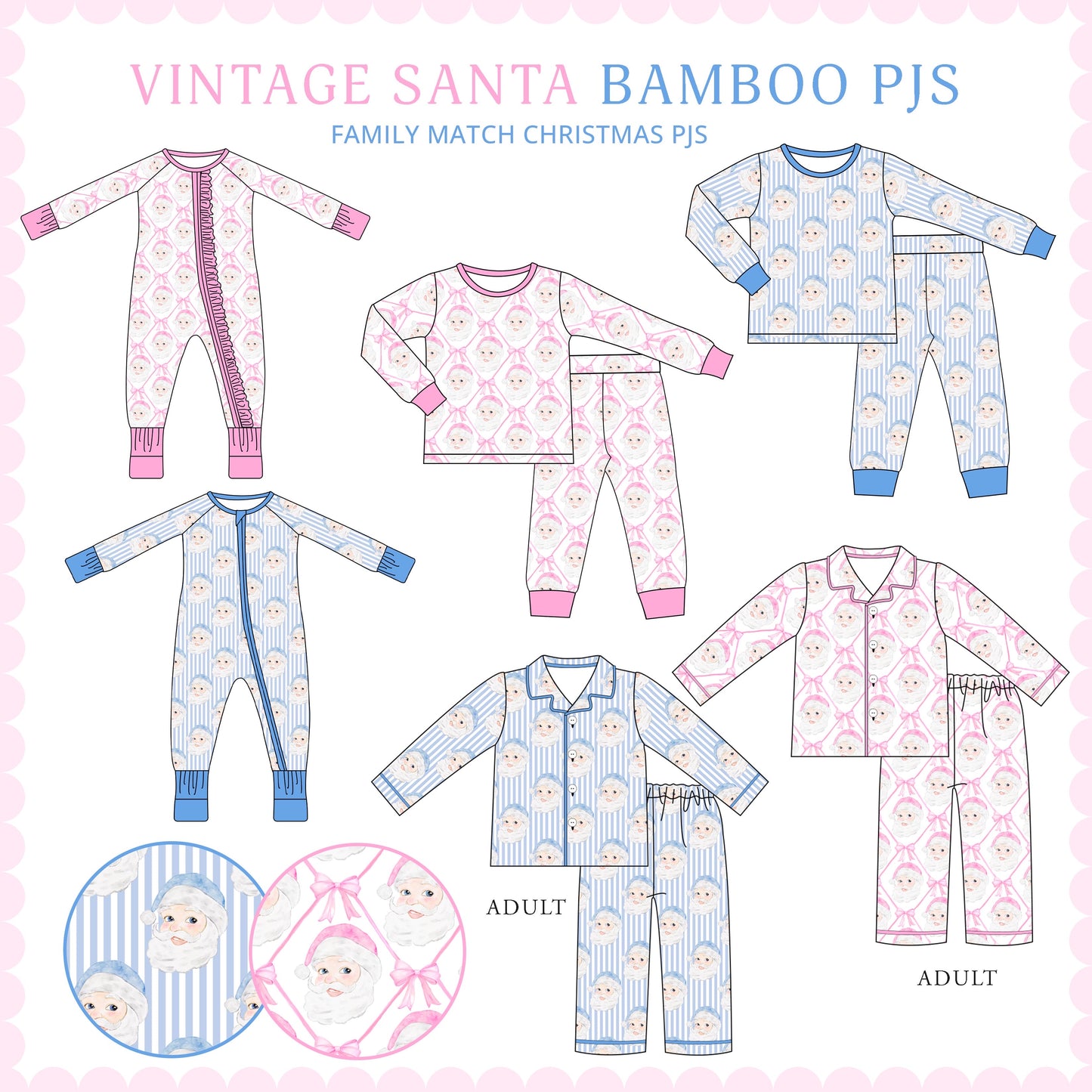 Pre-Order: Vintage Santa Bamboo Pjs (eta:Oct)