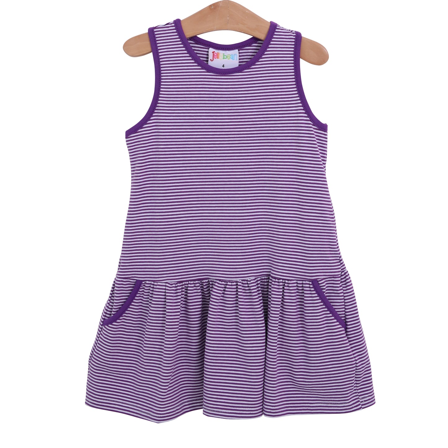 Bow Back Cheer Dress- Purple Stripe