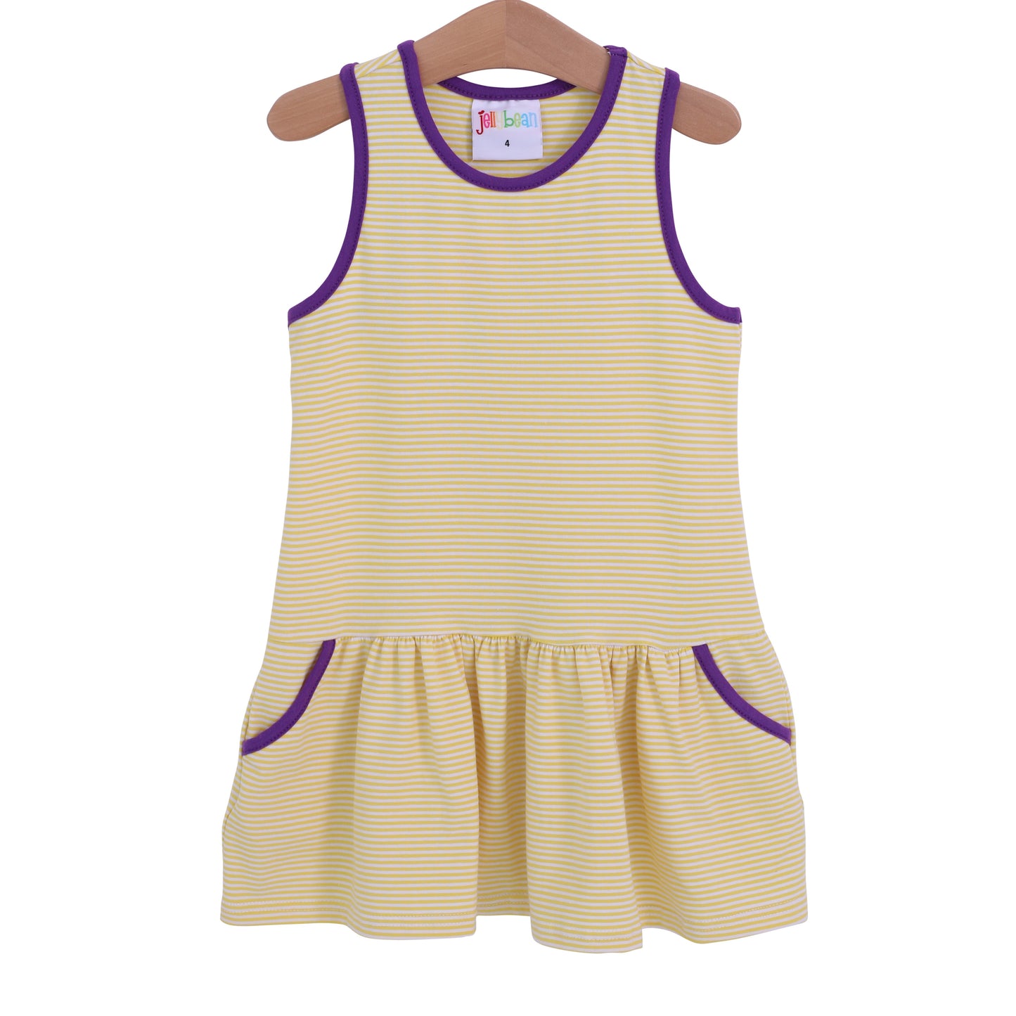 Bow Back Cheer Dress- Yellow & Purple