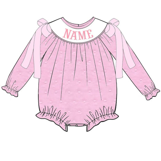 PRE ORDER Custom Name Hand Smocked Bubble