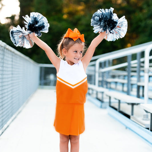 Cheer Uniform Skort Set- Orange/White