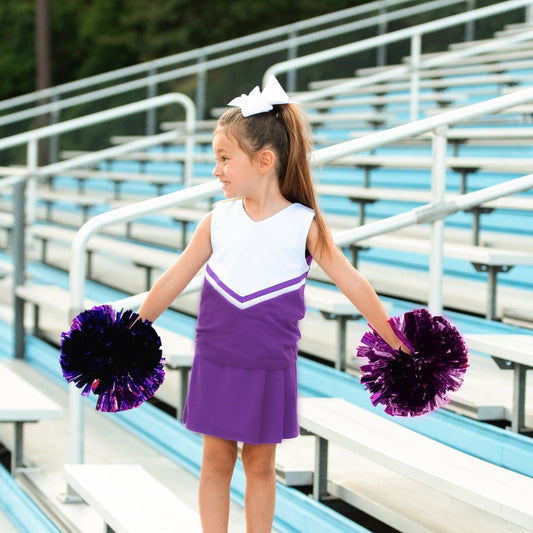 Cheer Uniform Skort Set- Purple/White