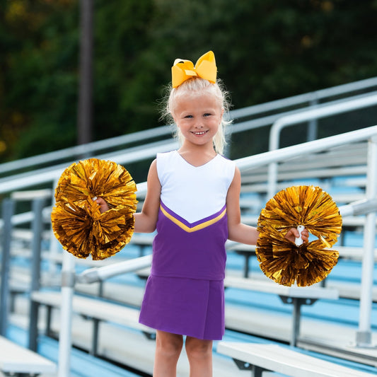 Cheer Uniform Skort Set- Purple/Yellow