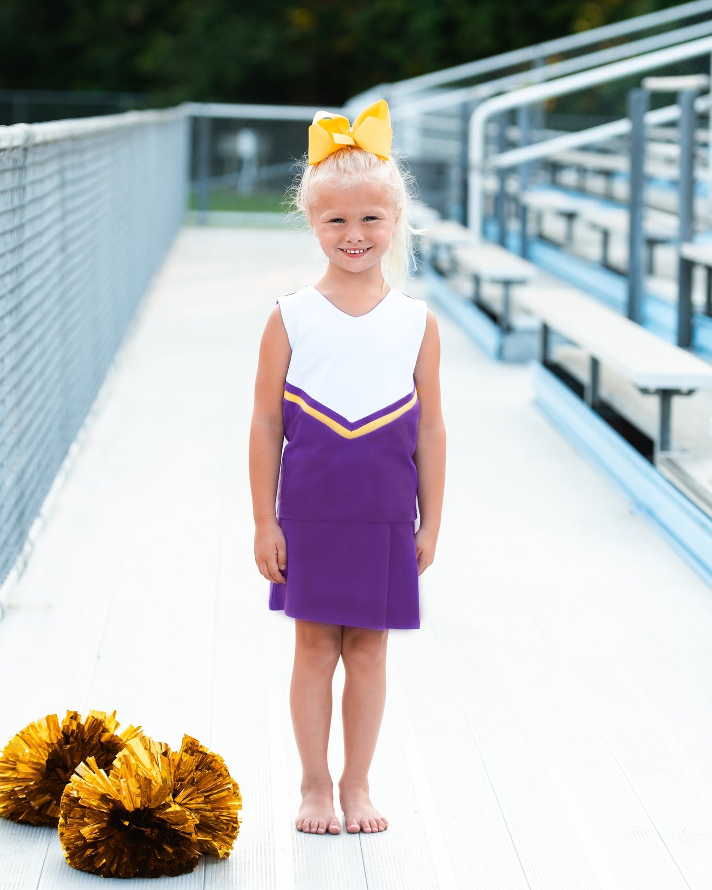 Cheer Uniform Skort Set- Purple/Yellow