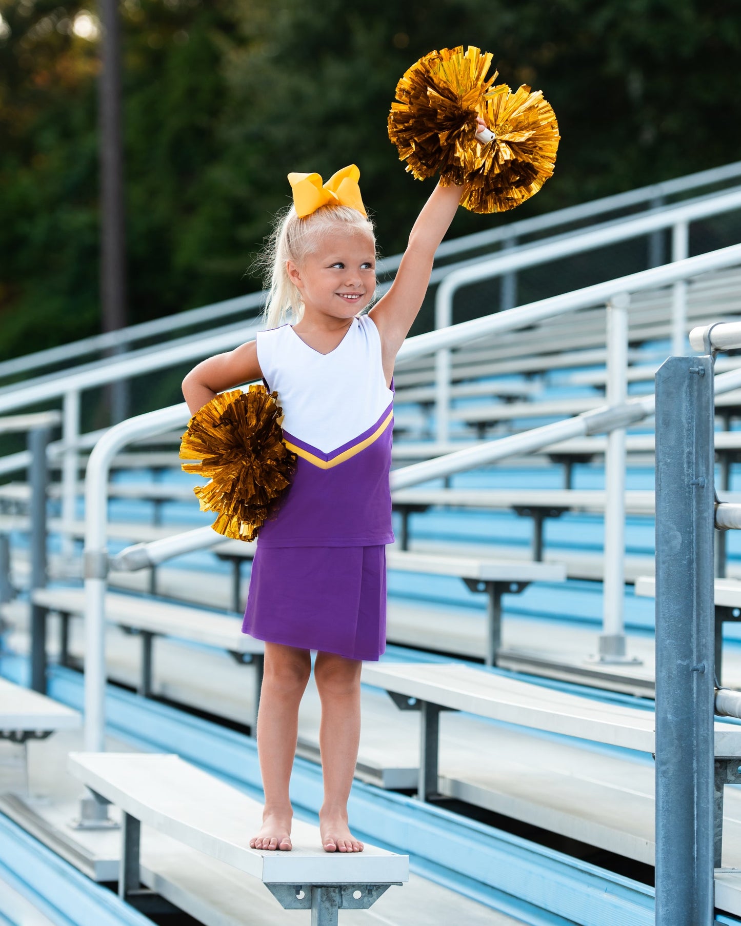 Cheer Uniform Skort Set- Purple/Yellow