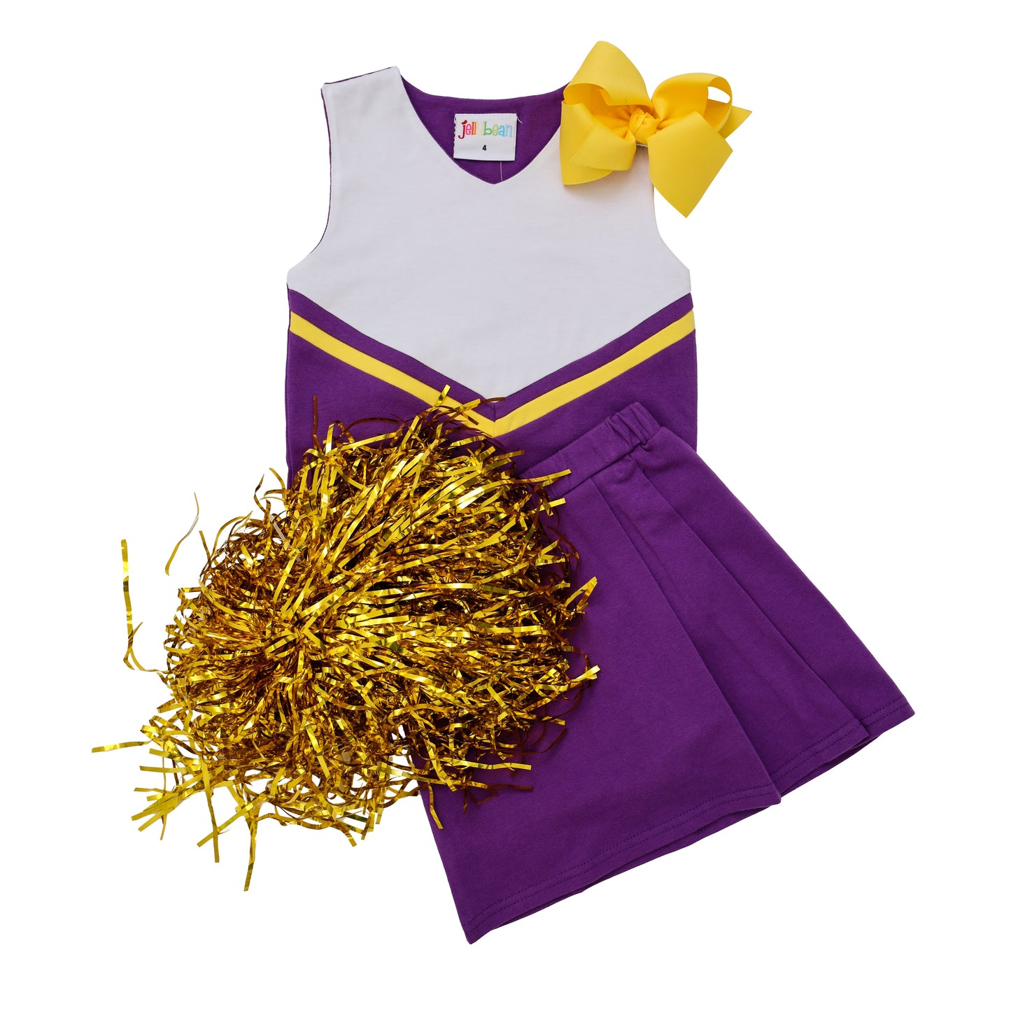 Cheer Uniform Skort Set- Purple/Yellow