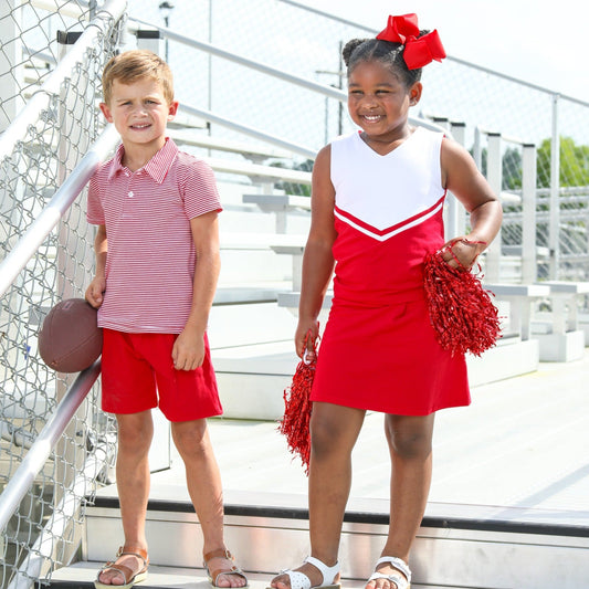 Cheer Uniform Skort Set- Red/White