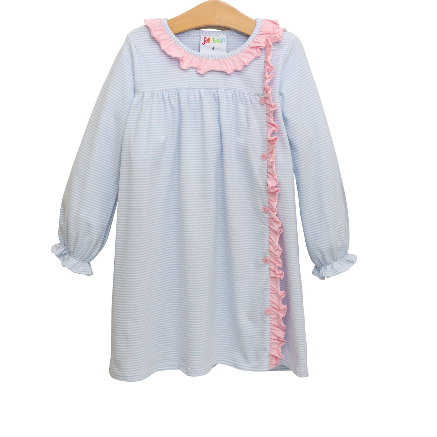 Clara Dress- Light Blue Stripe/Light Pink