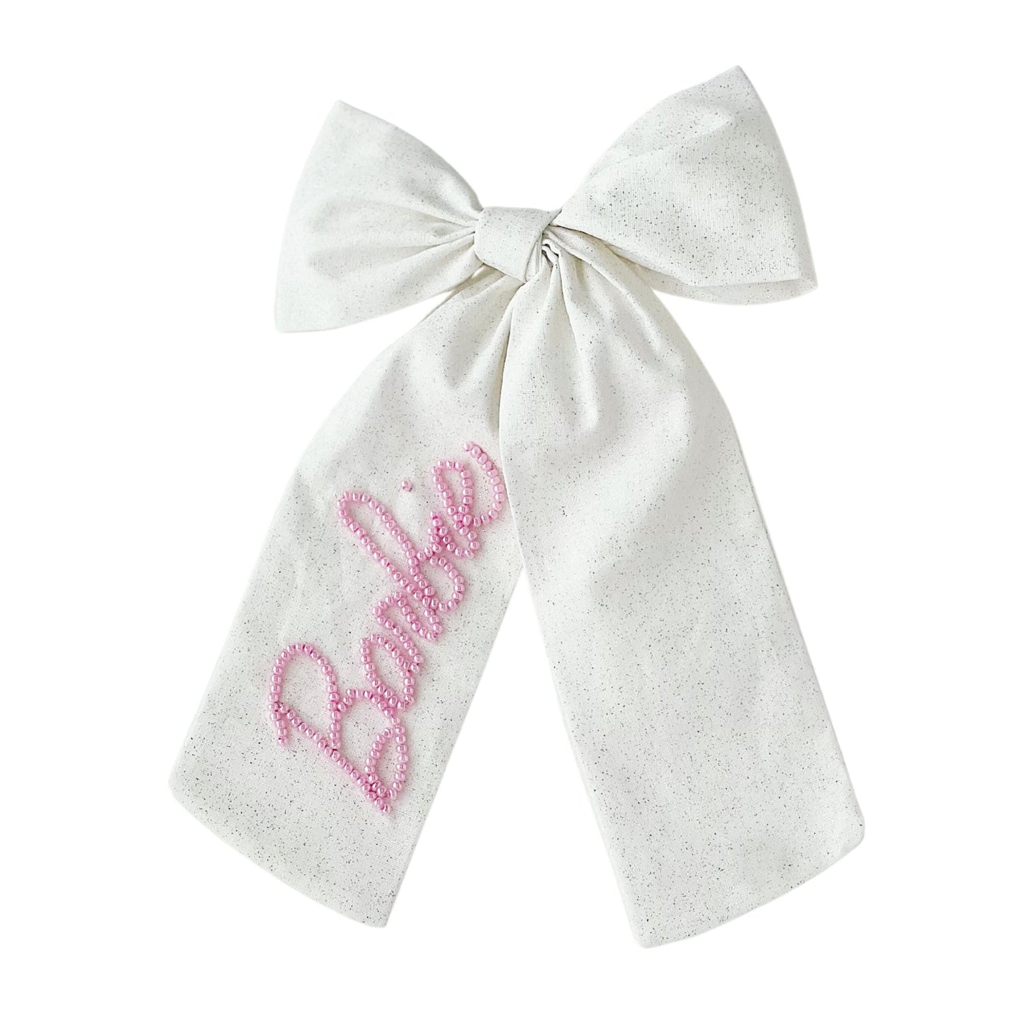 White Pearl Barbie Bow