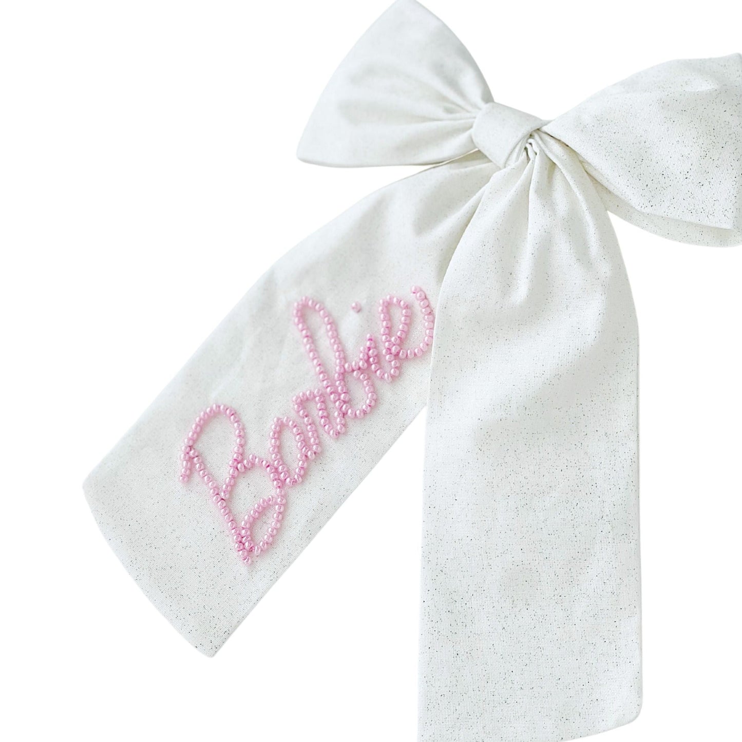 White Pearl Barbie Bow