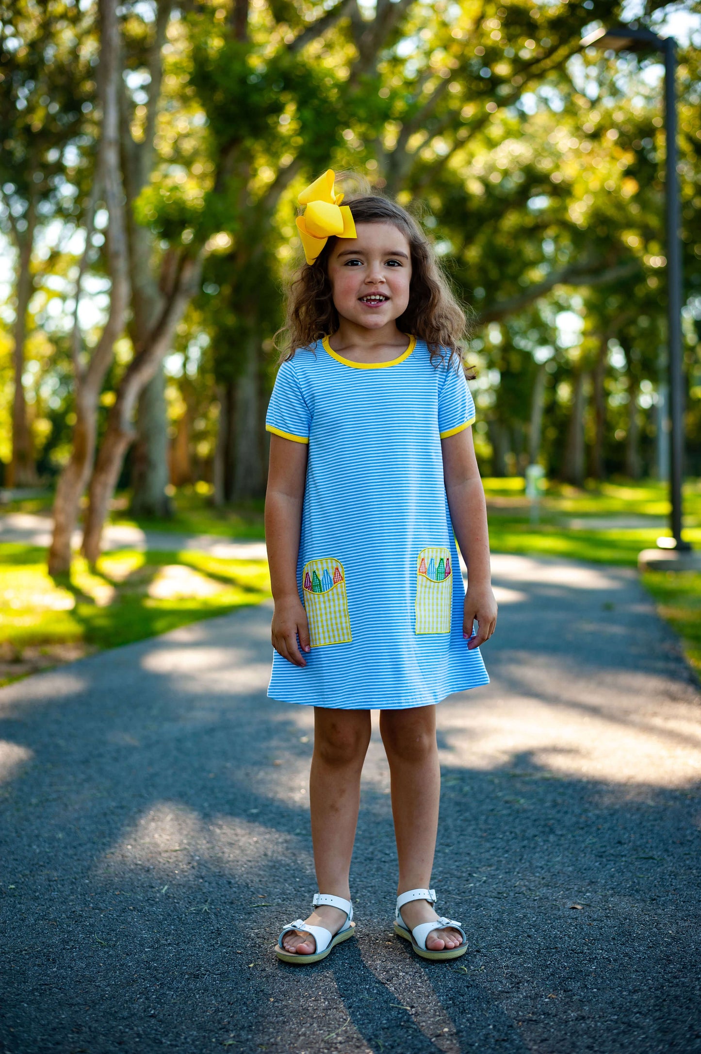 Crayon Pocket Applique Dress