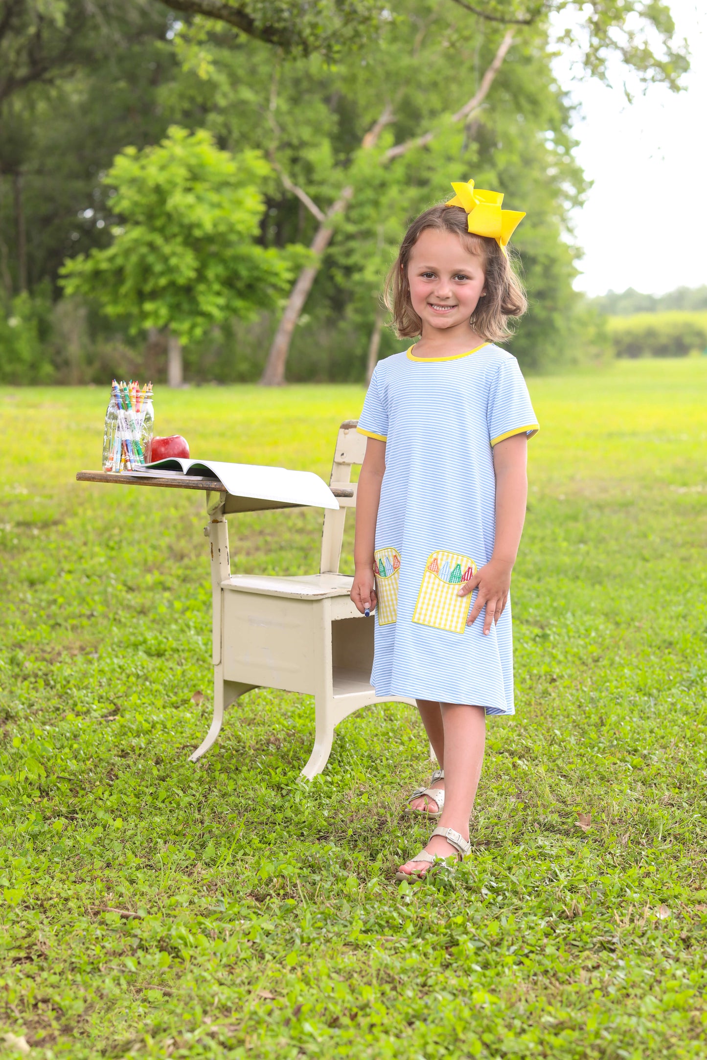 Crayon Pocket Applique Dress