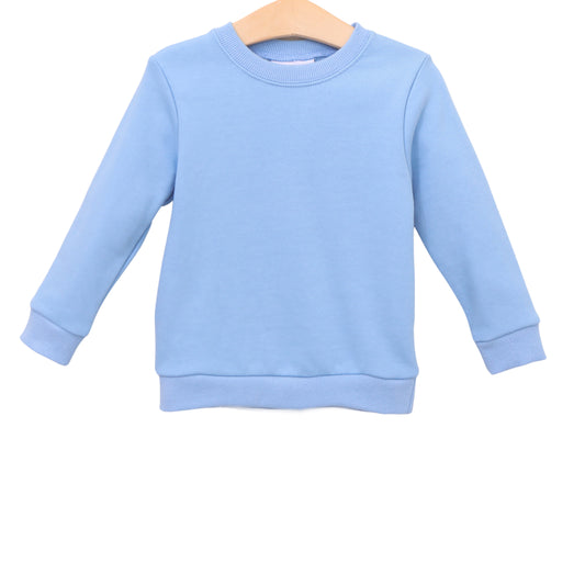 French Terry Flutter Pullover- Blue